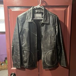 Leather  weathered Black jacket
